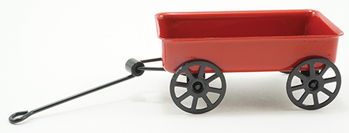 Dollhouse Miniature Large Red Wagon